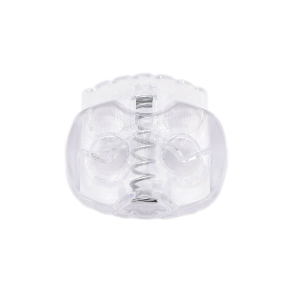 Kordelstopper 2-Loch - mini emoji - für Kordeln bis 3 mm Ø transparent