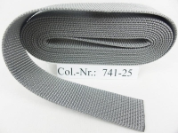 Bag straps in top quality 25 mm silver-grey