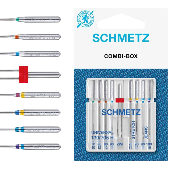 SCHMETZ - COMBI-BOX - Universalnadeln - Stretchnadel - Jeansnadeln -  Zwillingslnadel