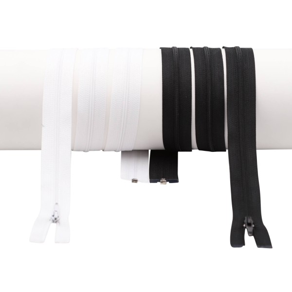Zipper 1m divisible nylon spiral No. 3 black and white