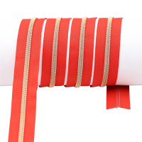 Endlos- Reißverschlüsse Modell "Brilliant" Nr. 7  mit roségoldener Spirale rot