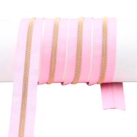 Endlos- Reißverschlüsse Modell "Brilliant" Nr. 7  mit roségoldener Spirale rosa