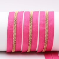 Endless zippers model "Brilliant" No. 7 with rose gold spiral pink