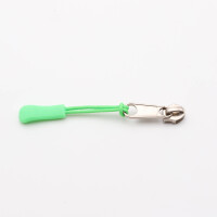 Zipper/slider pendant 5 pieces model "BANDO- Punkto-green" approx. 65 mm green