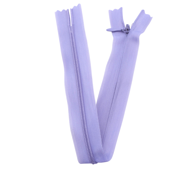 Seam-covered zippers 25 cm light lilac