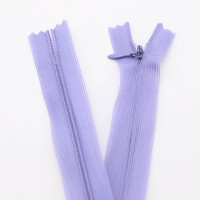 Seam-covered zippers 25 cm light lilac