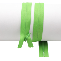Seam-covered zippers 60 cm - green