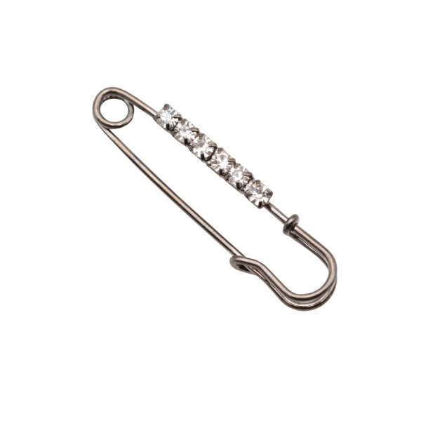 Kilt - Sicherheitsnadeln Modell "Farfalla-Sidestrass" 38 x 10 mm / platin