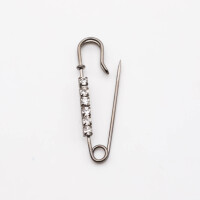 Kilt - Sicherheitsnadeln Modell "Farfalla-Sidestrass" 38 x 10 mm / platin