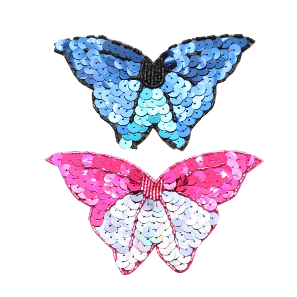 Patches mit Pailletten zum Aufbügeln und Aufnähen "Schmetterling" 13 x 8,5cm