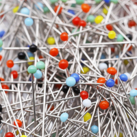Glass head pins - EXTRA FINE - 280 pieces (20g) model "Self-Mix" 0.55 x 30mm