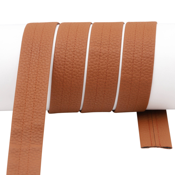 Faux leather bag strap "Cora" - 30 mm cognac