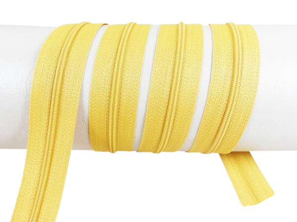 Endless zipper model "Holiday" 3 mm (for long zipper) jeans-yellow-gold