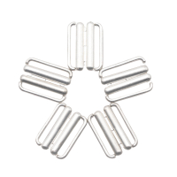 Clasps/buckle 5x for bras and bikinis 20 mm silver