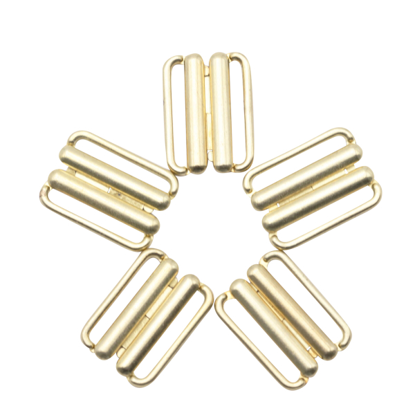 Clasps/buckle 5x for bras and bikinis 20 mm gold