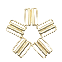 Clasps/buckles 5x for bras and bikinis 15 mm gold
