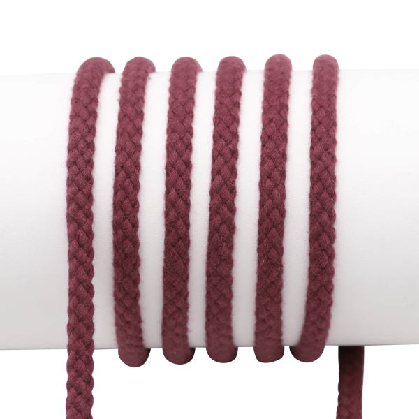 Round cord 100% cotton - 8 mm burgundy red