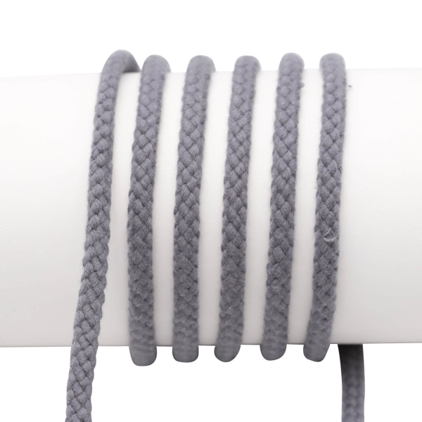 Round cord 100% cotton - 8 mm medium gray