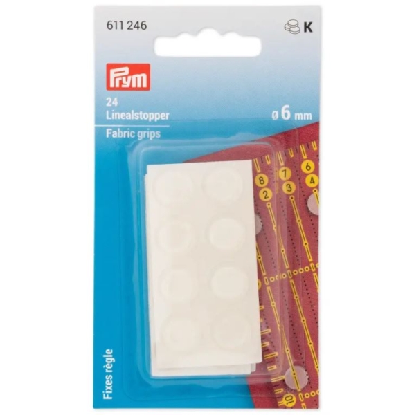 Prym ruler stopper silicone transparent 24 pieces - 6 mm