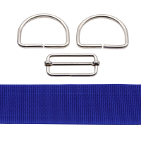 Taschengurtband 2md-Set königsblau mit D-Ringen und...