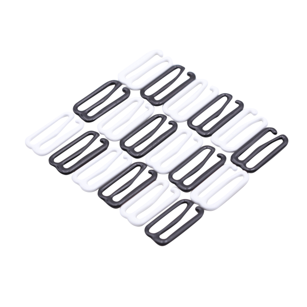 BH-Verbindung/Verschluss 10 Stück "Sparset" für Miederware - schwarz/weiß - 20mm