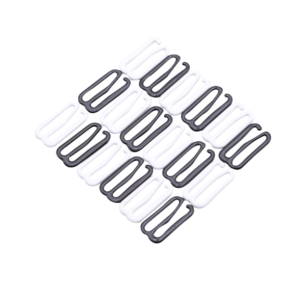 BH-Verbindung/Verschluss 10 Stück "Sparset" für Miederware - schwarz/weiß - 18mm