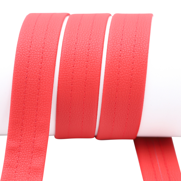 Artificial leather bag strap "Arizon" - 30 mm red