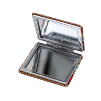 Pocket mirror with 1x/3x magnification foldable patchwork