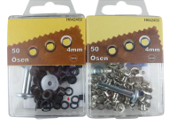 Eyelets with washers and tools 4 mm