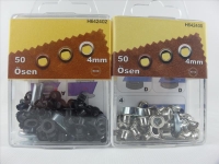 Eyelets with washers and tools 4 mm