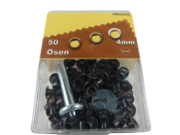 Eyelets with washers and tool 4 mm black / burnished