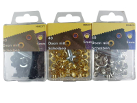 Eyelets with washers and tools 5 mm