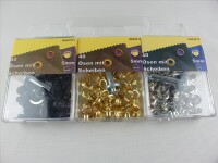 Eyelets with washers and tools 5 mm