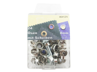 Ösen mit Scheiben und Werkzeug 8 mm silber