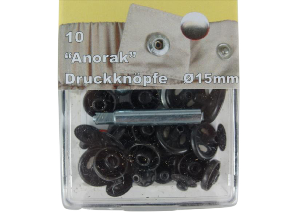 ANORAK snap fasteners 15 mm black burnished
