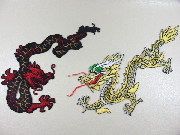 Bügelbild Bügelmotiv-Gestickt Drache