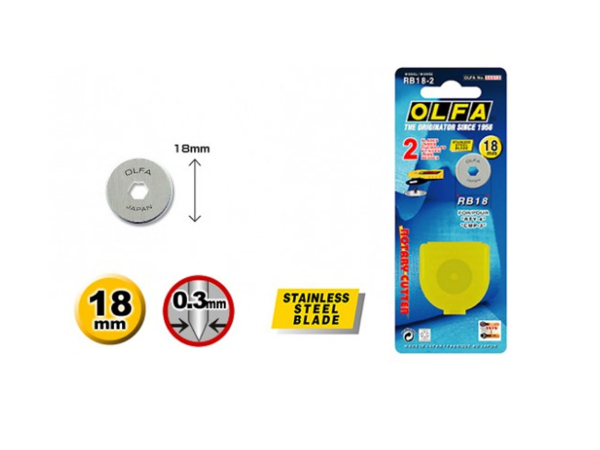 OLFA - RB18-2 Ersatzklingen 2 Stück in einer Packung - 18 mm