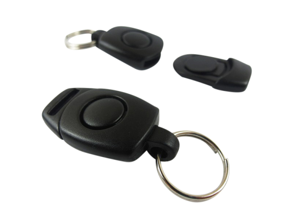Buckle with key ring for lanyards / 23x43 mm - black