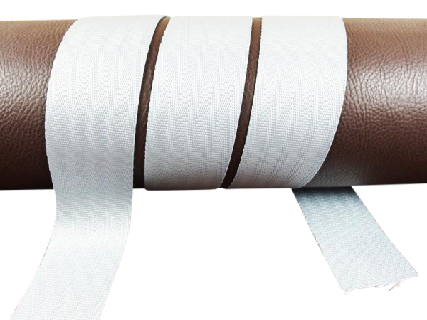 Seat belt strap - silver / 38 mm