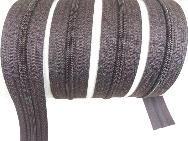 Endless zippers loose - per meter - spiral (3mm) chocolate brown