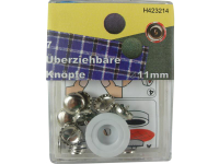 Überziehbare Knöpfe mit Werkzeug 11mm 7er Set