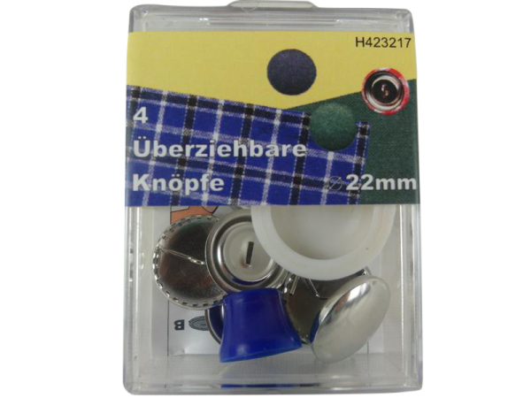 Überziehbare Knöpfe mit Werkzeug 23mm 4er Set