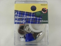 Überziehbare Knöpfe mit Werkzeug 23mm 4er Set