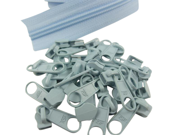 Zipper 5 mm spiral sky blue