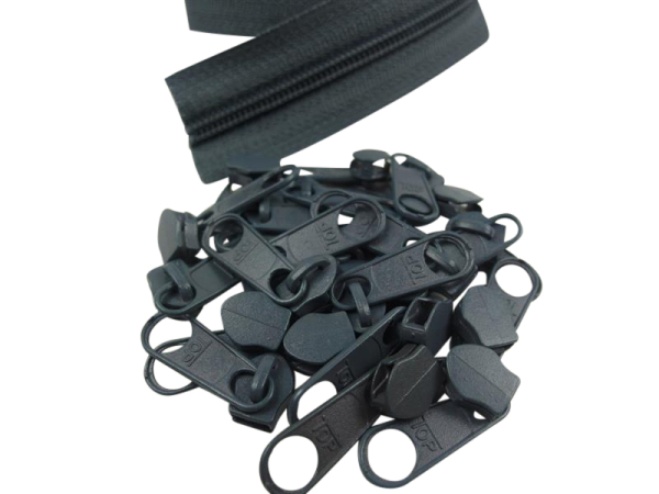 Zipper 5 mm spiral iron gray