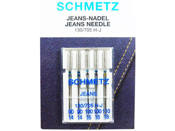 SCHMETZ - 5 jeans needles size 90-110 (Combi)/flat piston