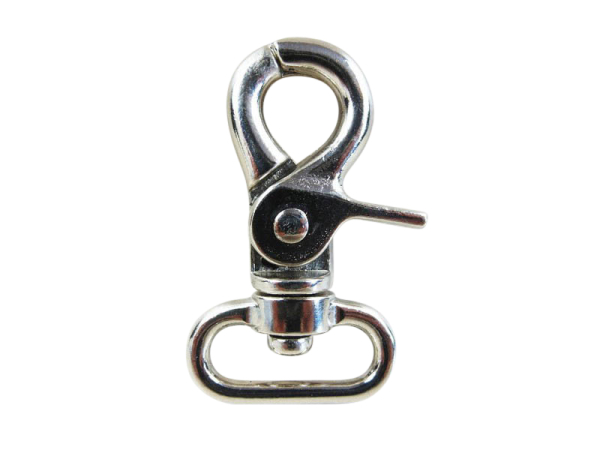 Scherenkarabiner mit Zügelschnapp 20mm