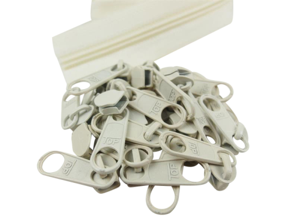 Zipper 5 mm spiral cream white