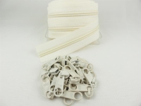Zipper 5 mm spiral cream white