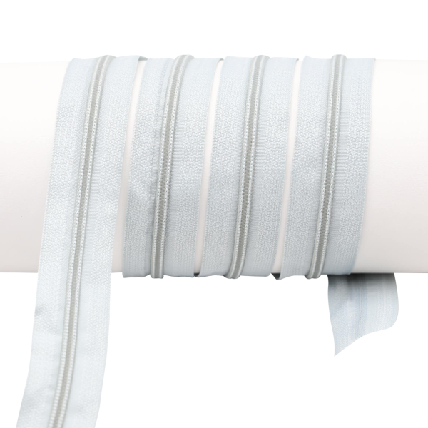 Endless zippers loose - per meter - spiral (5mm) silver gray